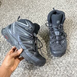 Salomon X Ultra 3 GTX Gore-Tex Mid Top Hiking Boots Weatherproof Men 10.5 Black